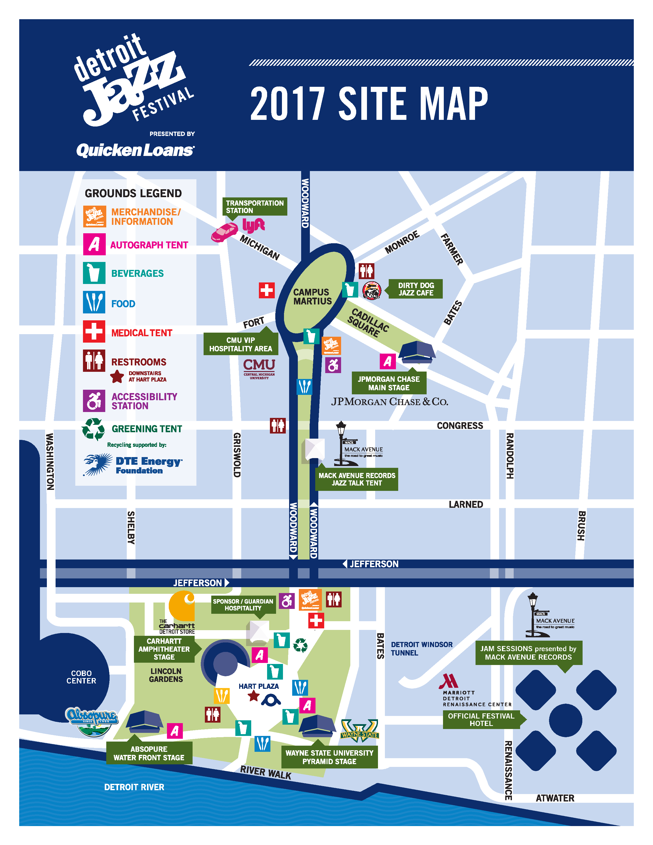 - Detroit Jazz Festival - 2017 - Map -